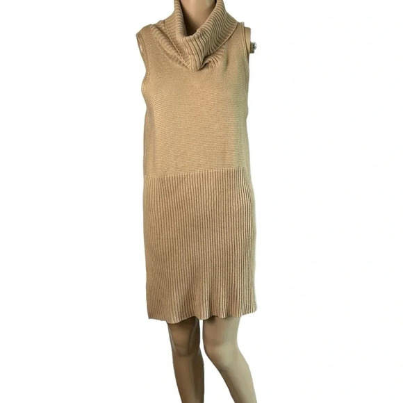 VTG Sweater dress,chunky rib knit ,turtleneck,size 10. Retro,boho,70’ vibe - Picture 1 of 13